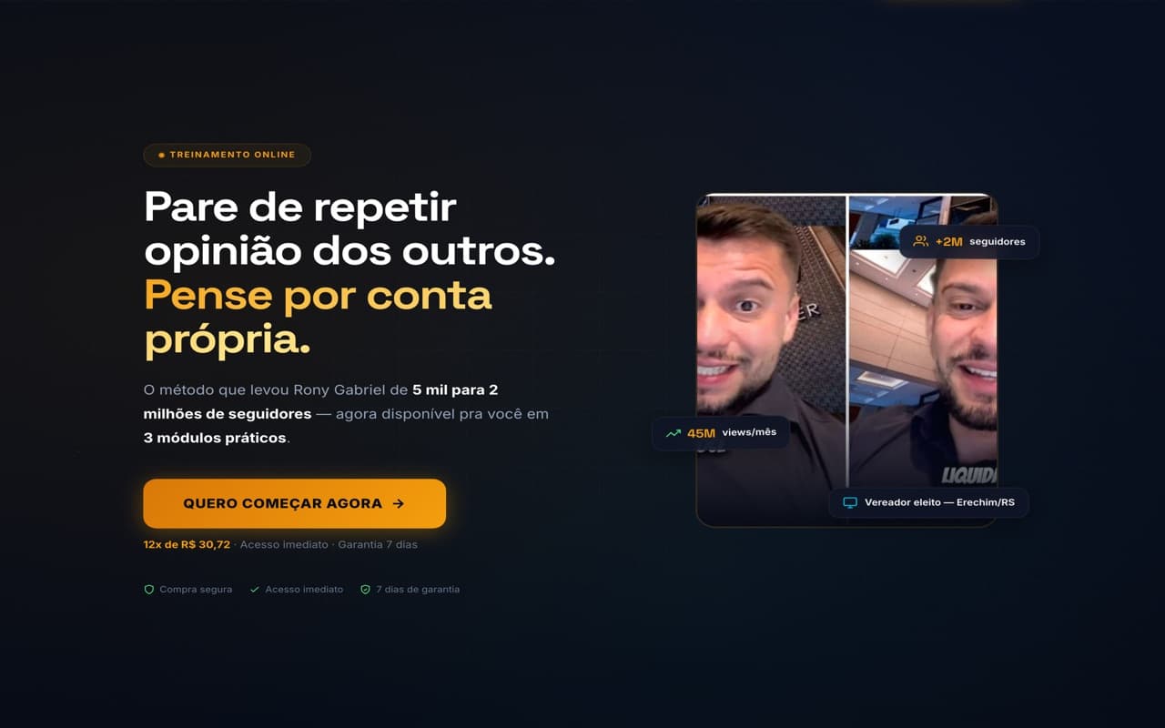 Site de Rony Gabriel, feito pela Fabrika