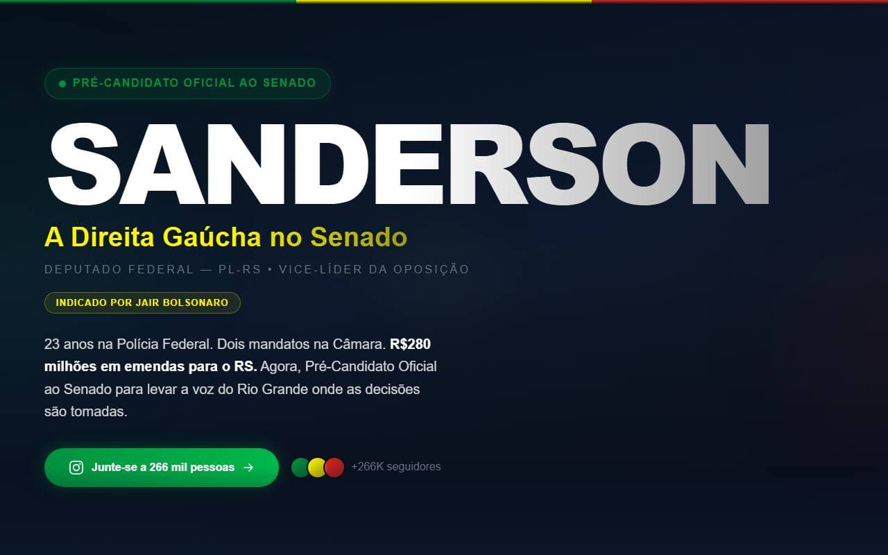 Site de Sanderson, feito pela Fabrika