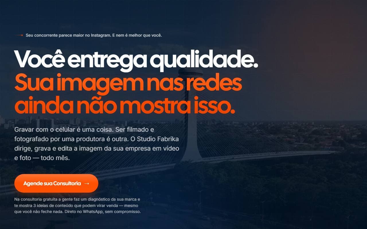 Site de Studio Fabrika, feito pela Fabrika