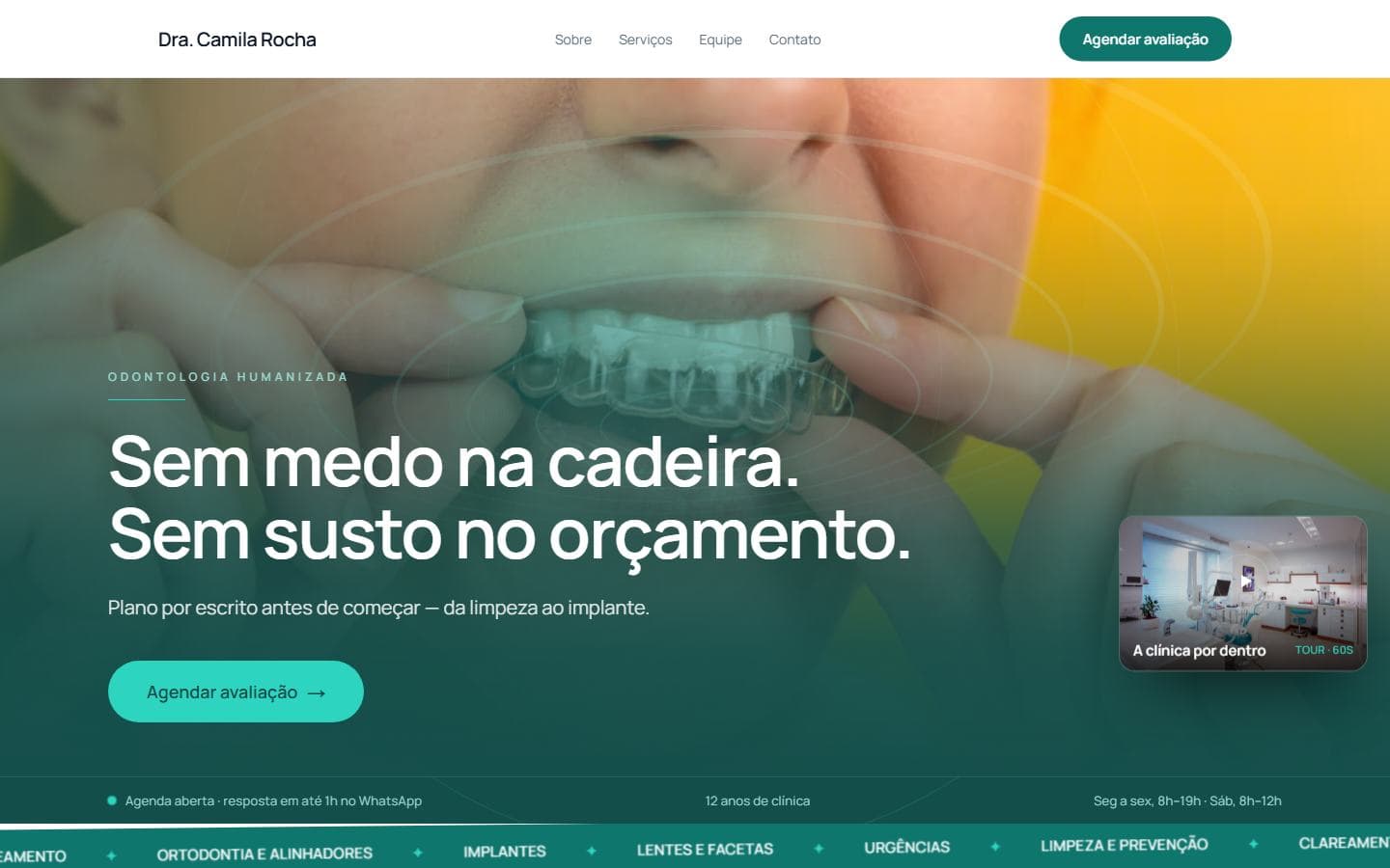 Site para clínica odontológica feito pela Fabrika