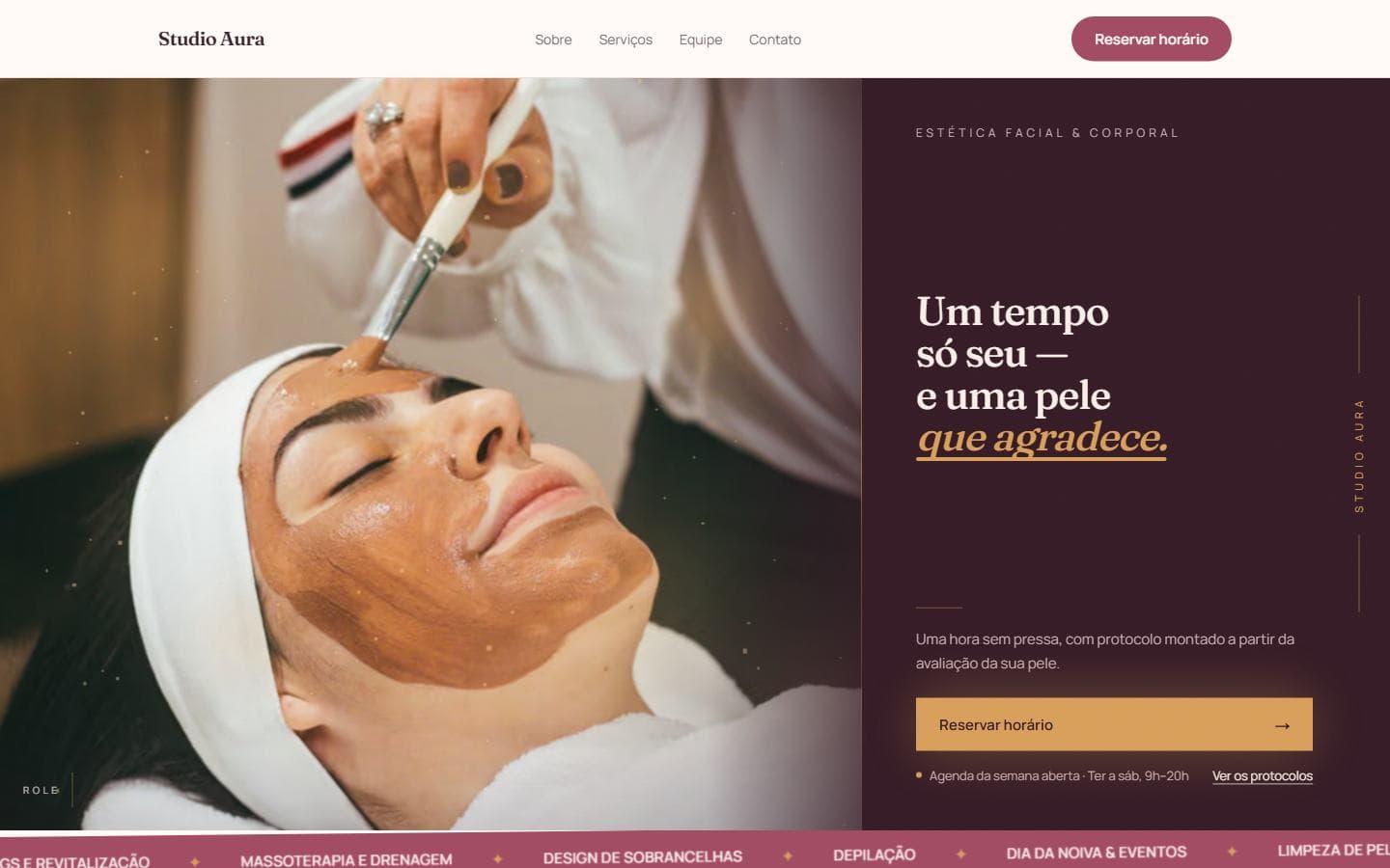 Site para clínica de estética feito pela Fabrika